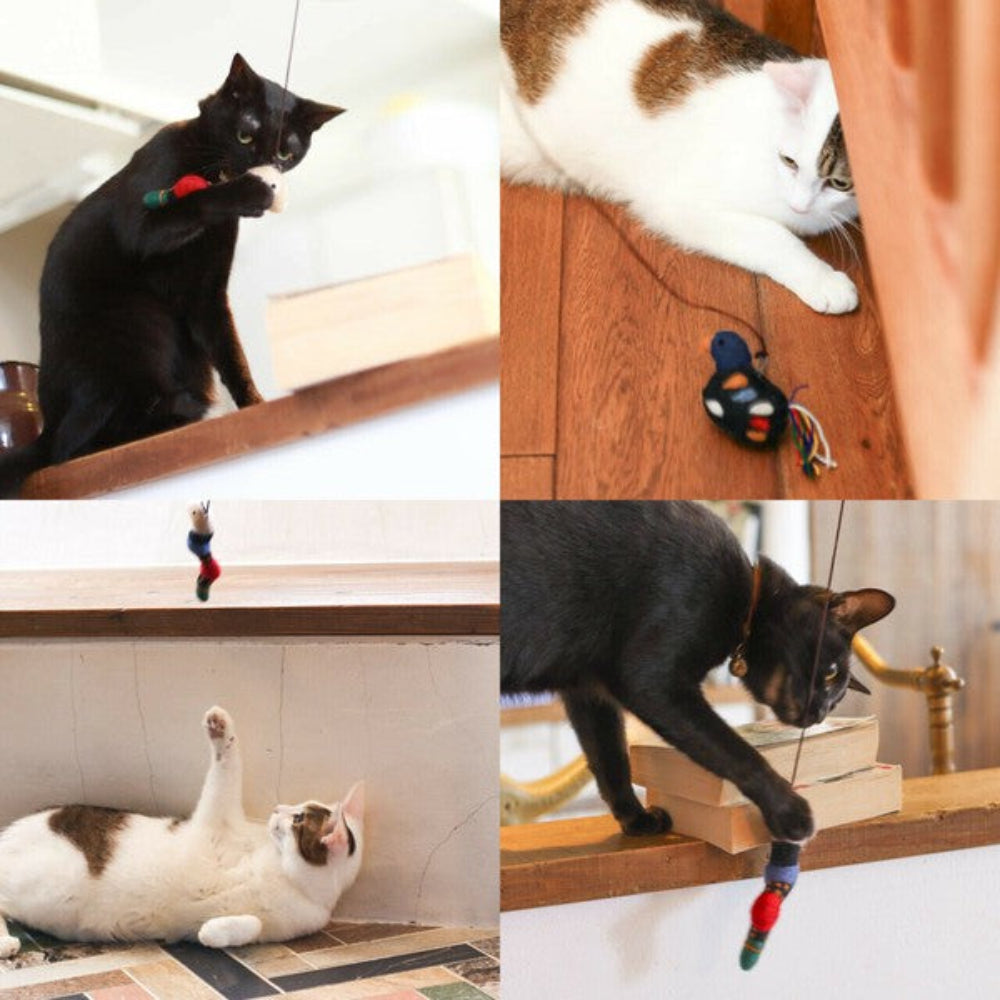 天然材質毛氈逗貓棒