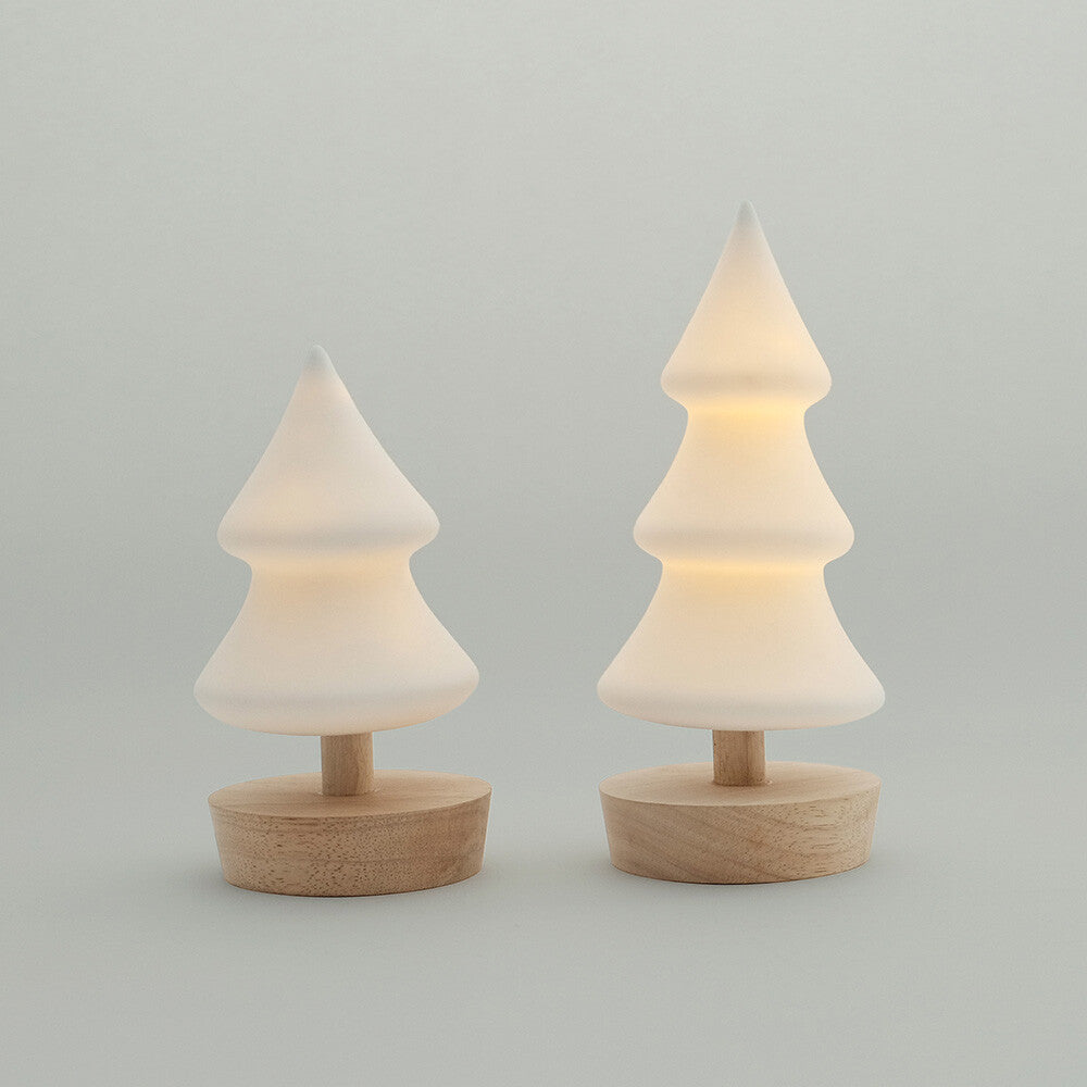 木底座聖誕樹LED純白半瓷裝飾燈