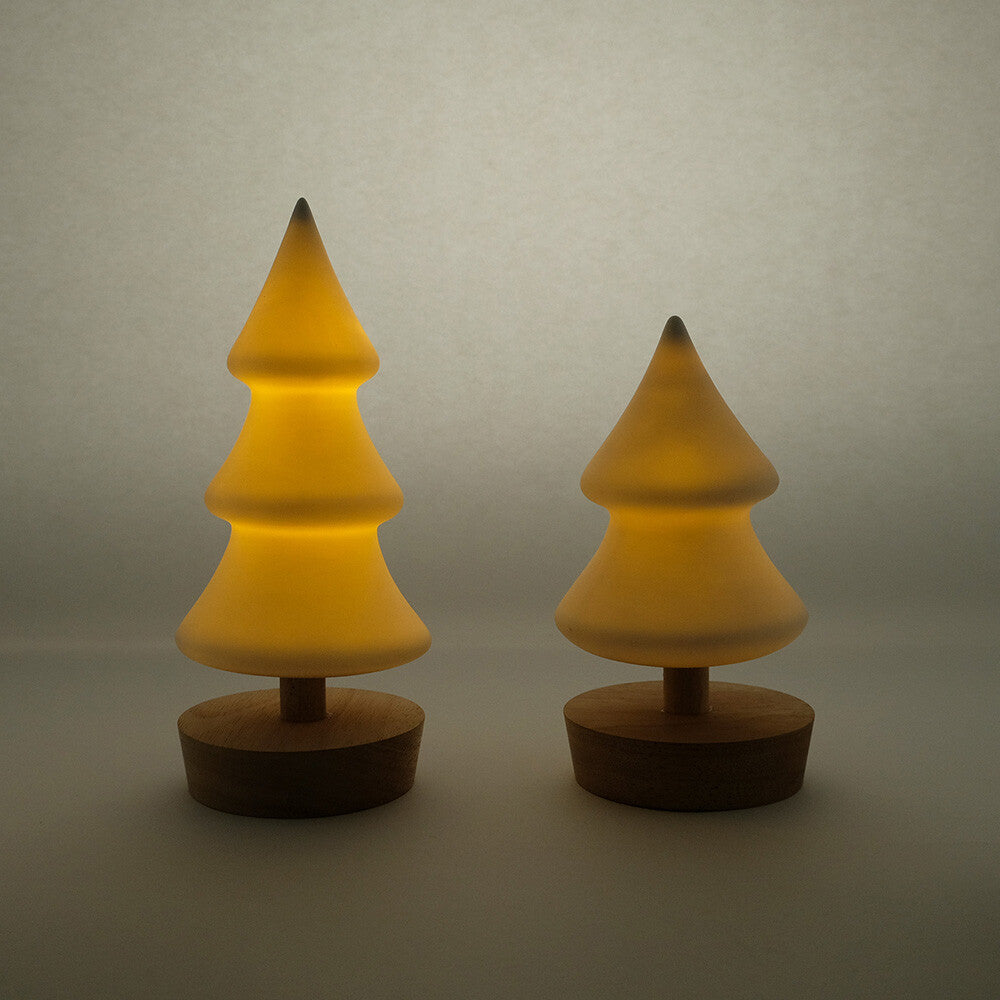 木底座聖誕樹LED純白半瓷裝飾燈