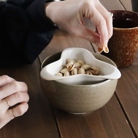 美濃燒 三角殼盤連飯碗