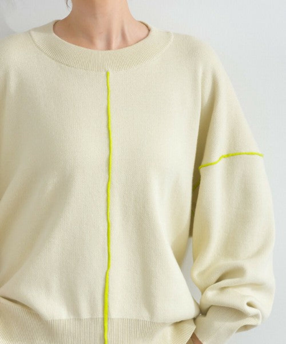 撞色滾邊闊身繭型上衣