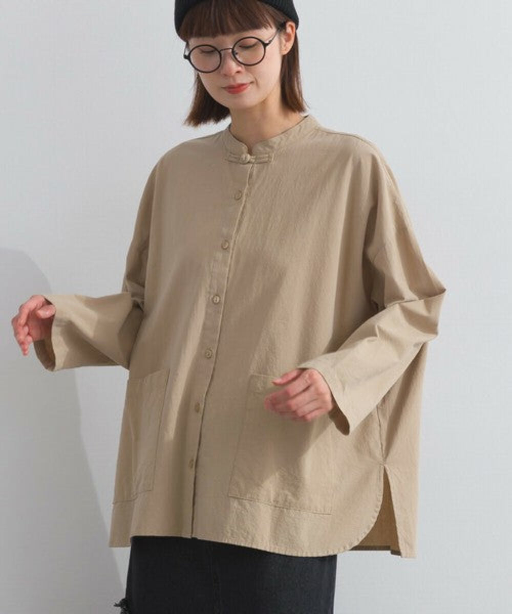 中式領純棉襯衫
