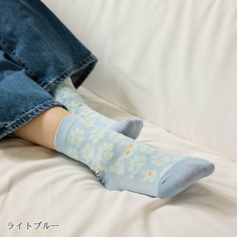 日本製 貓爪圖案中筒襪 (女裝)