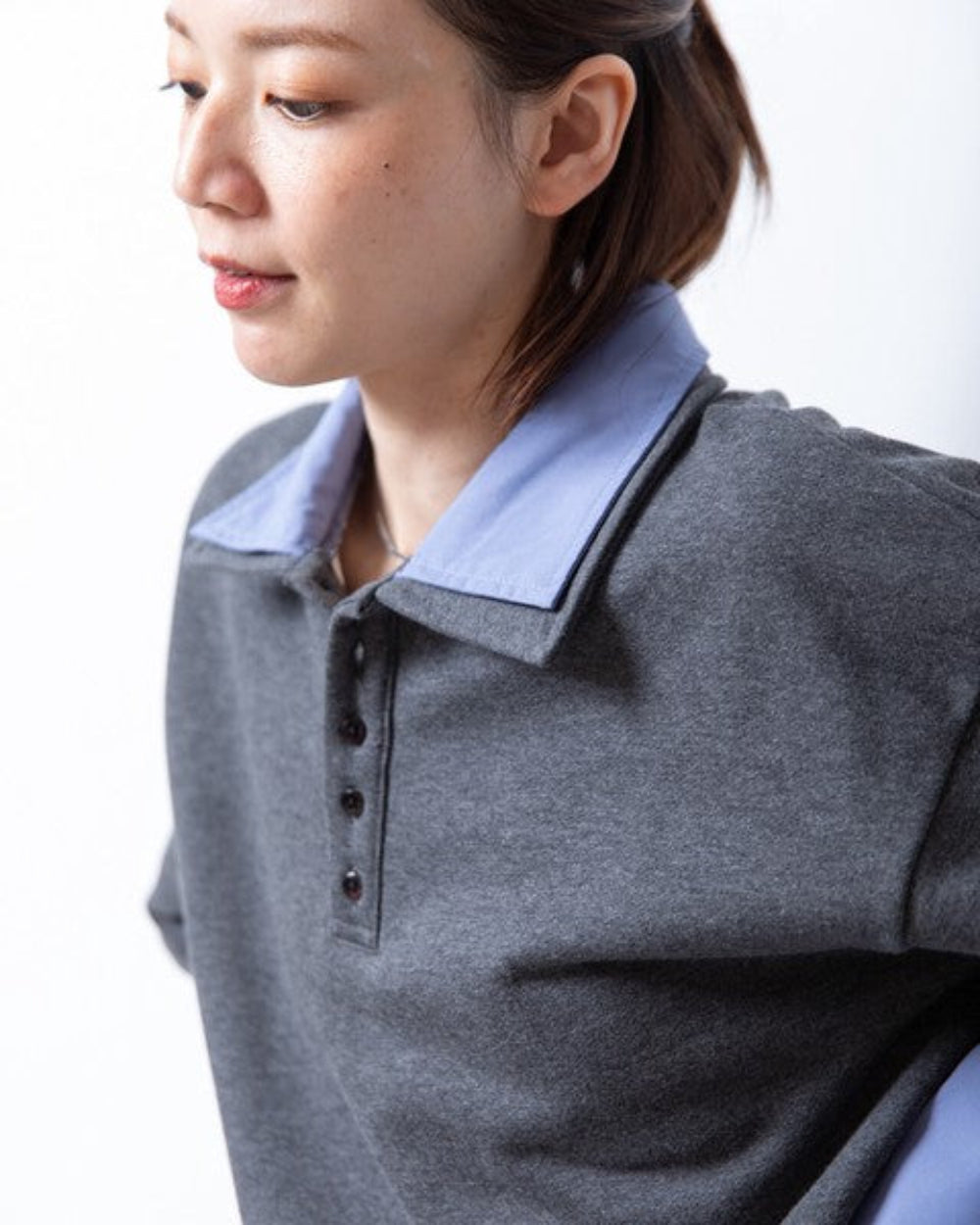 撞色假兩件Polo襯衫