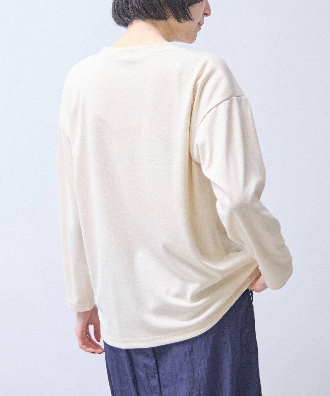 長袖牛仔拼布上衣