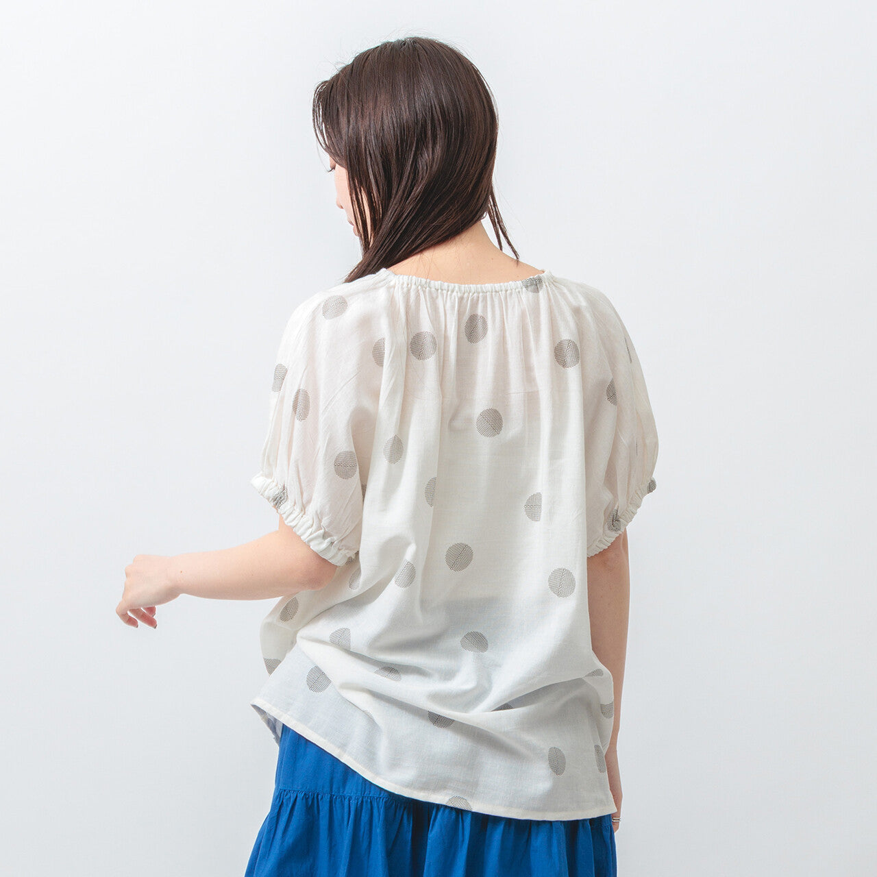 夏季輕薄圓點泡泡袖T-shirt