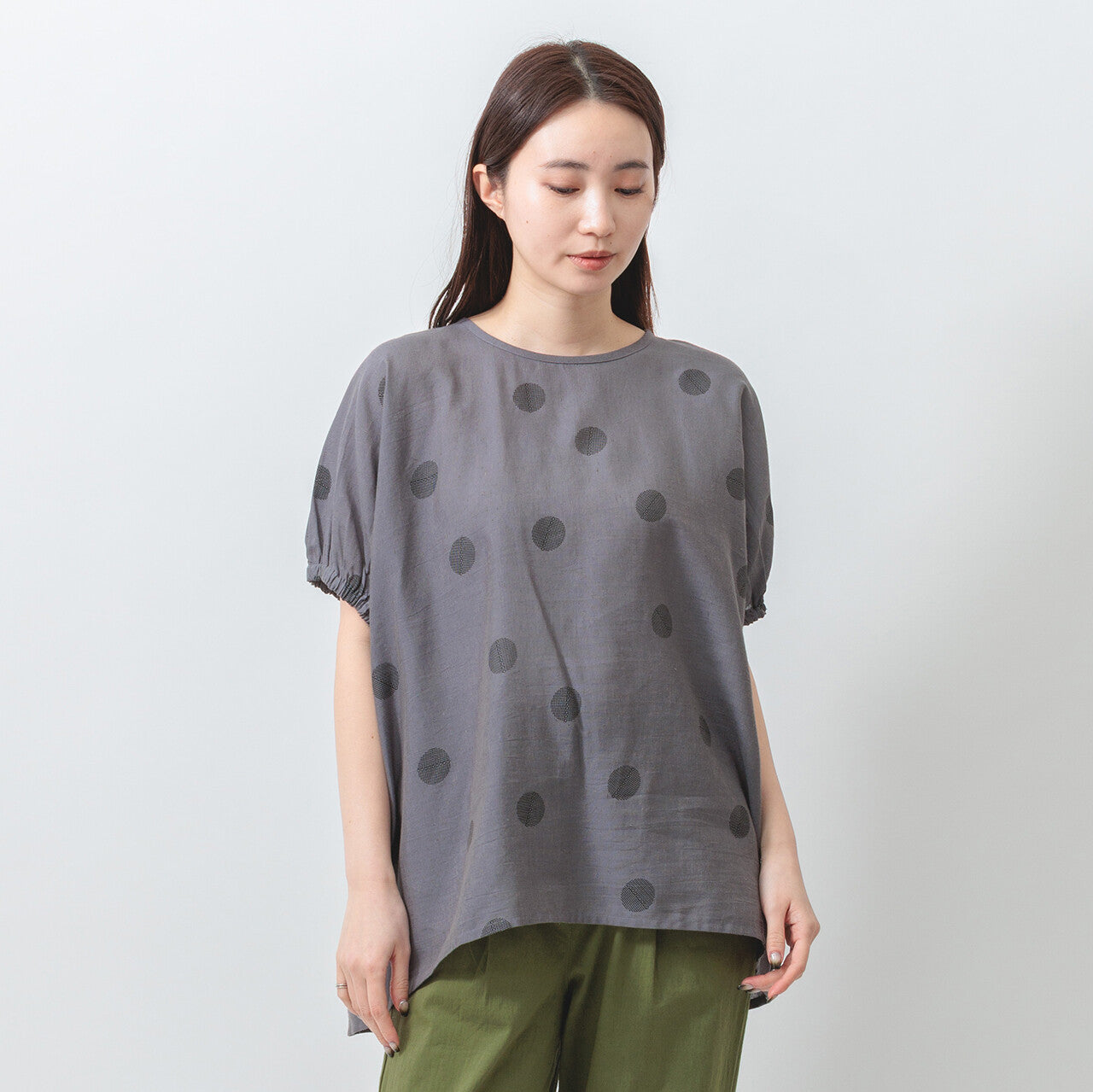 夏季輕薄圓點泡泡袖T-shirt