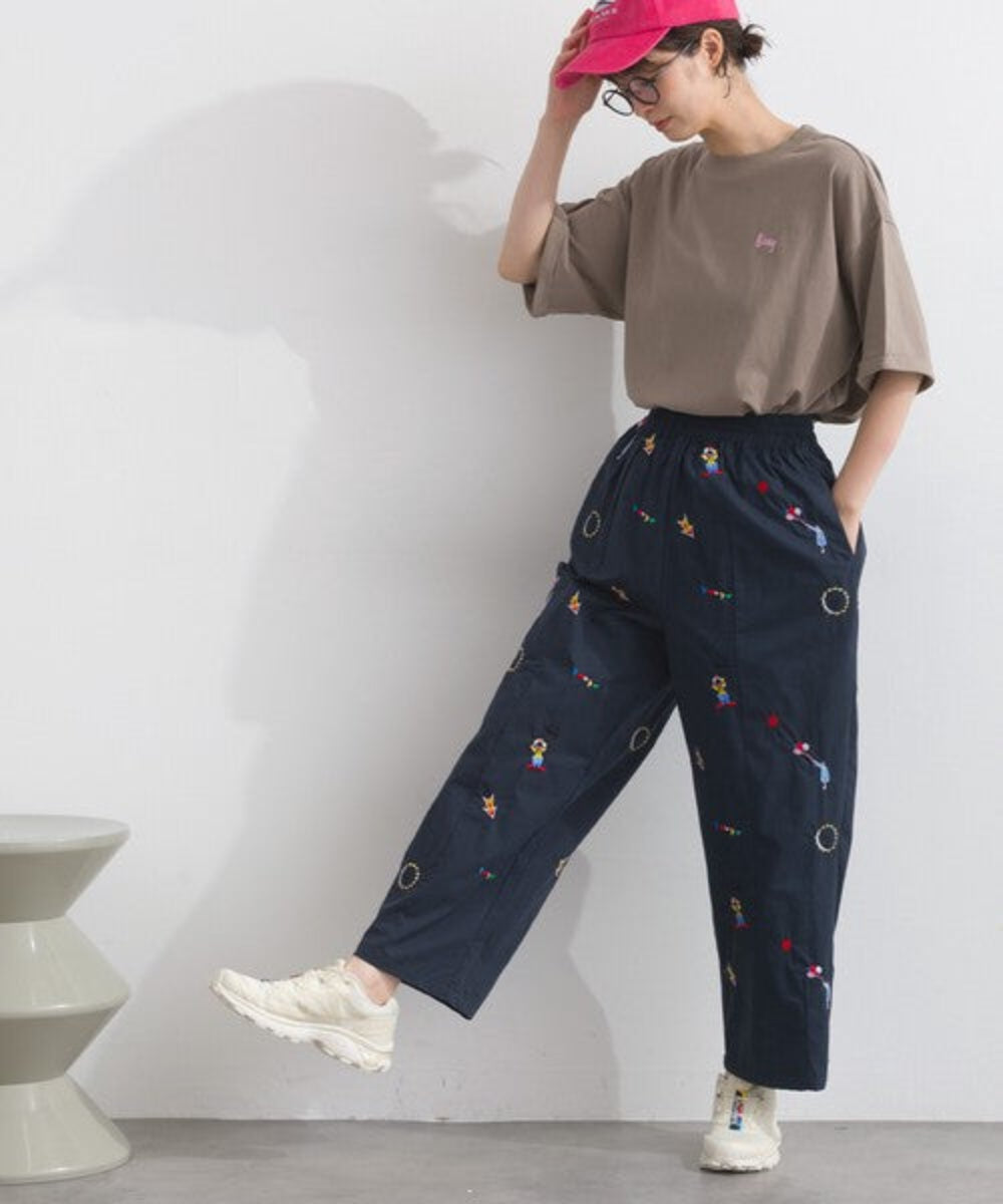 馬戲團主題刺繡圖案長褲