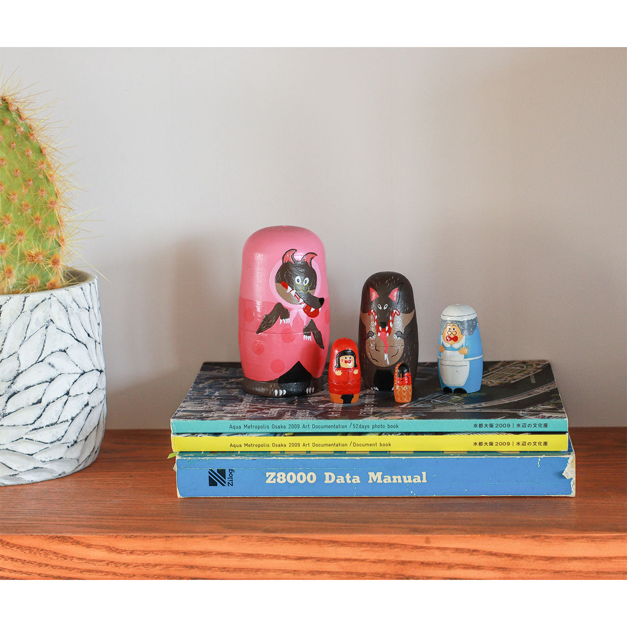 小紅帽童話故事木製套娃