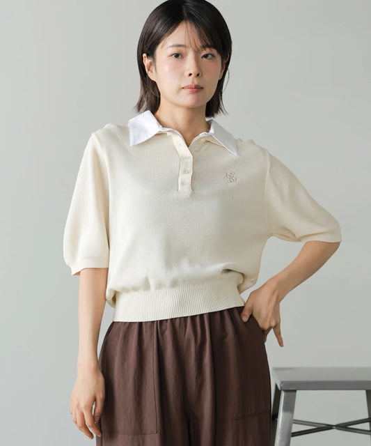 雙層領Polo針織衫