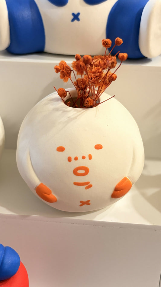 花器-圓滾滾 橘