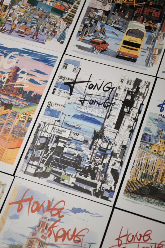 Blue Kenndy Town Postcard(藍堅尼地城）