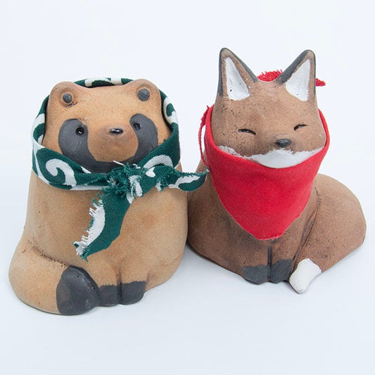 Midoriko and Akaiko (tanuki and fox)