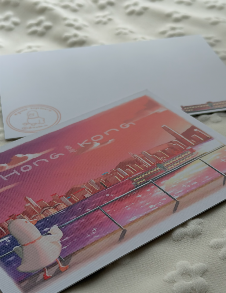 維多利亞港 sunset （Postcard)