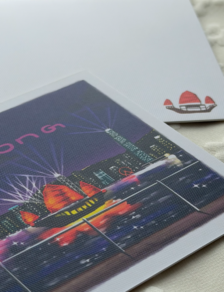 維多利亞港 night （Postcard)