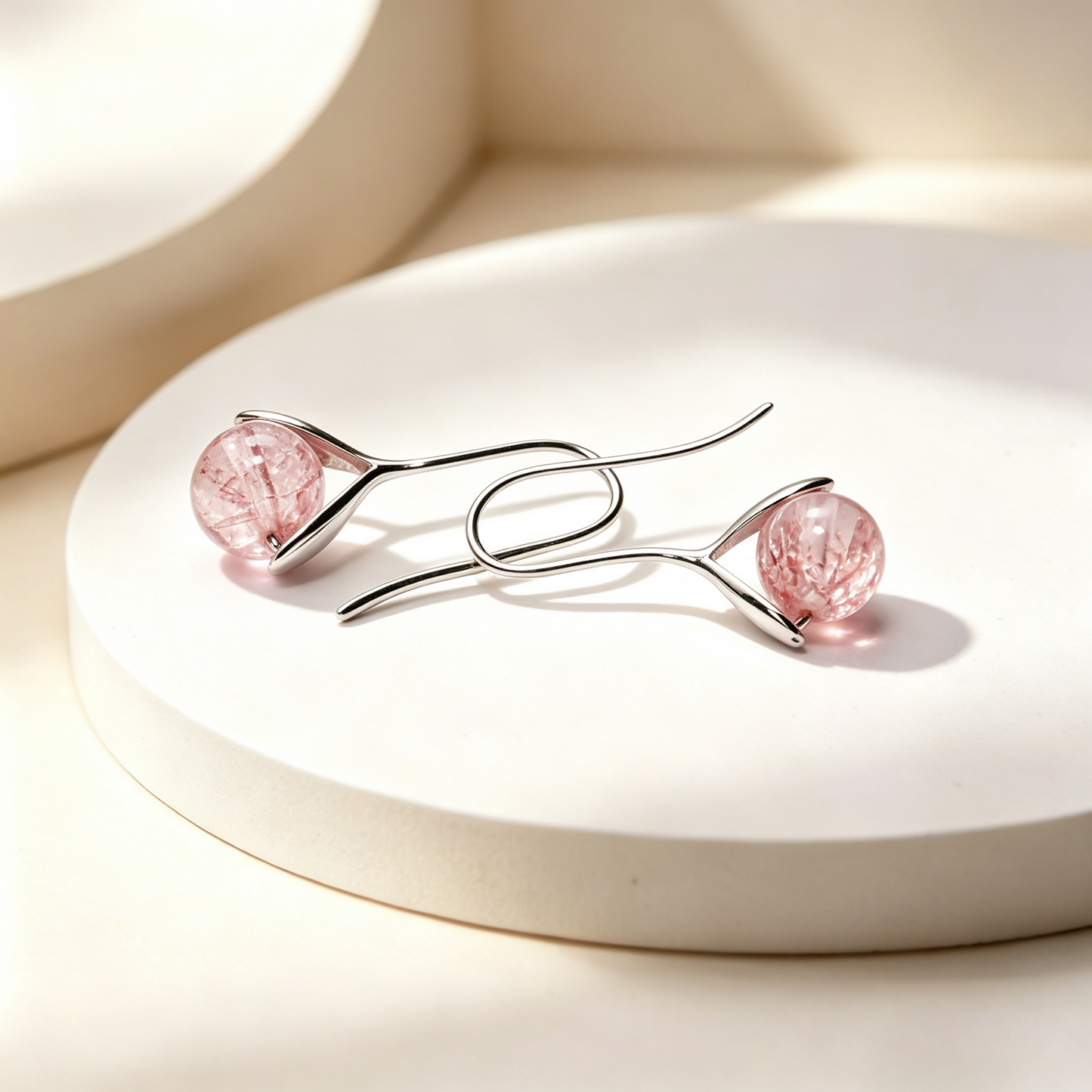 Crystal Earrings- Pink