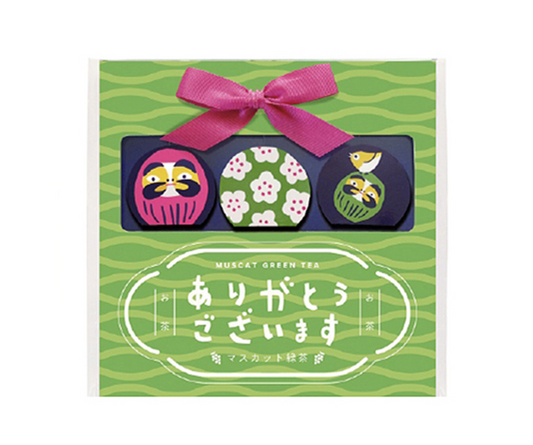 Japanese Thank You Gift Tea Bag Daruma (Muscadine Green Tea)