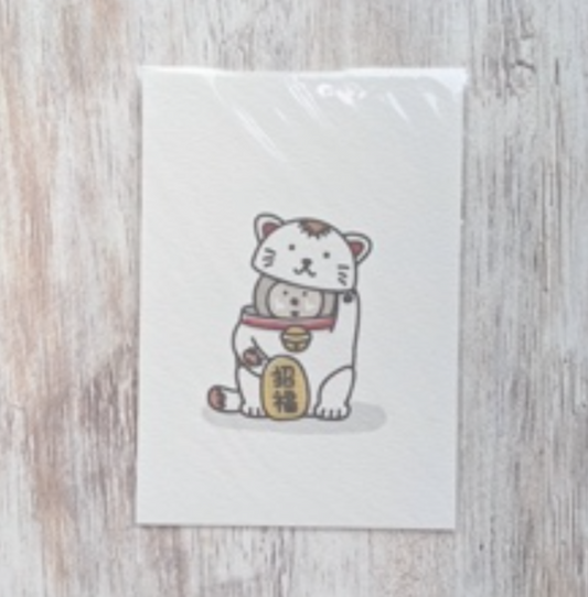 布仔招財貓明信片