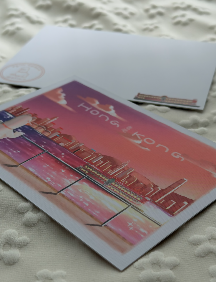 維多利亞港 sunset （Postcard)