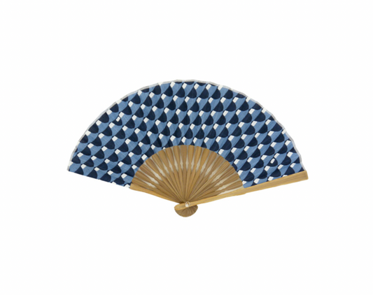 Hamabumi Japanese hand-wiped cotton pleated fan