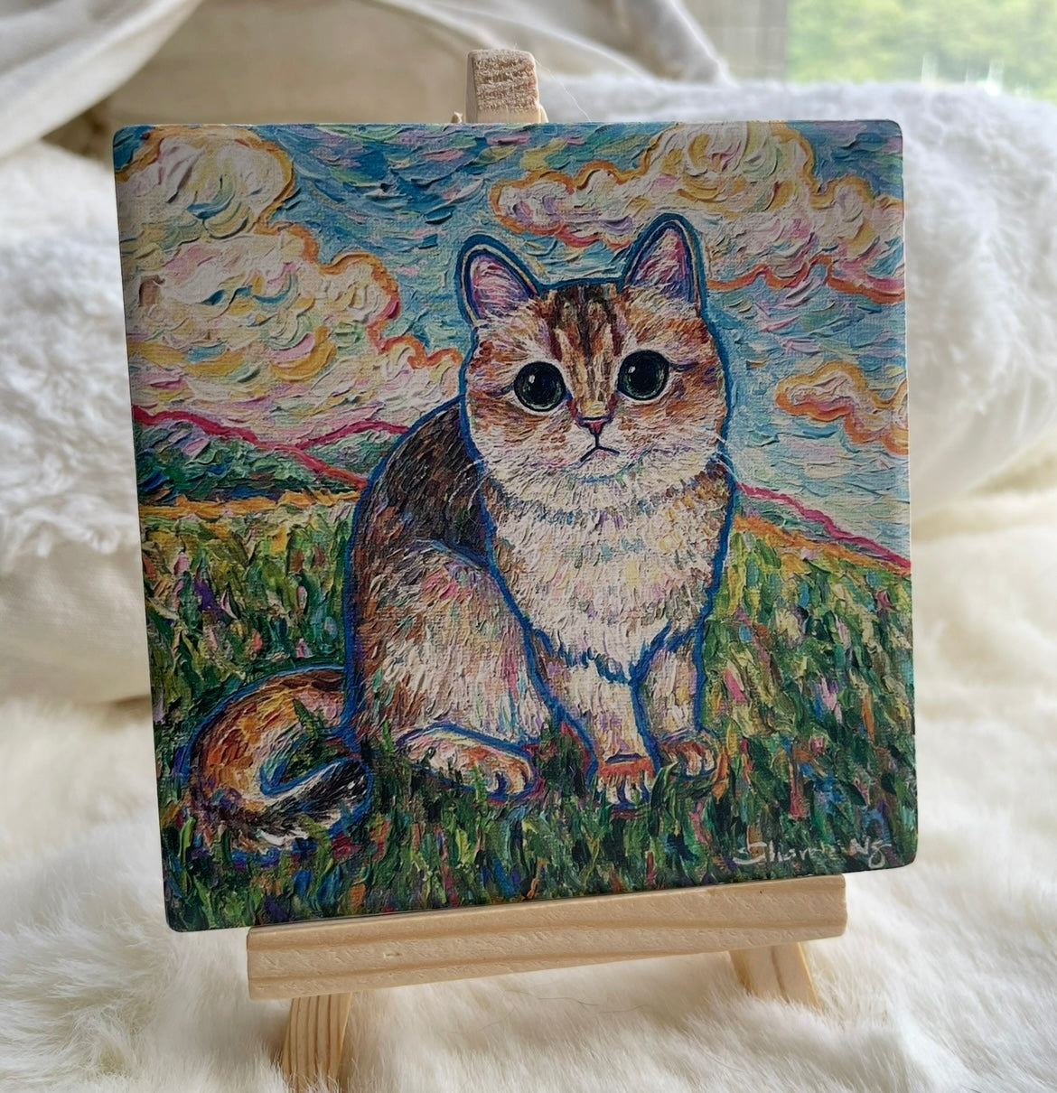 Sharonng Art 陶瓷畫杯墊(連小畫架)