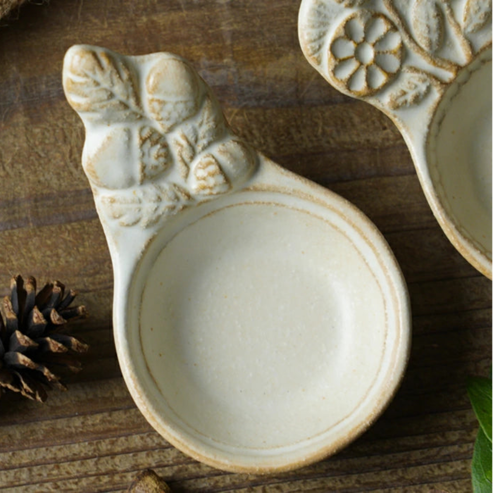 益子燒 橡實造型豆皿