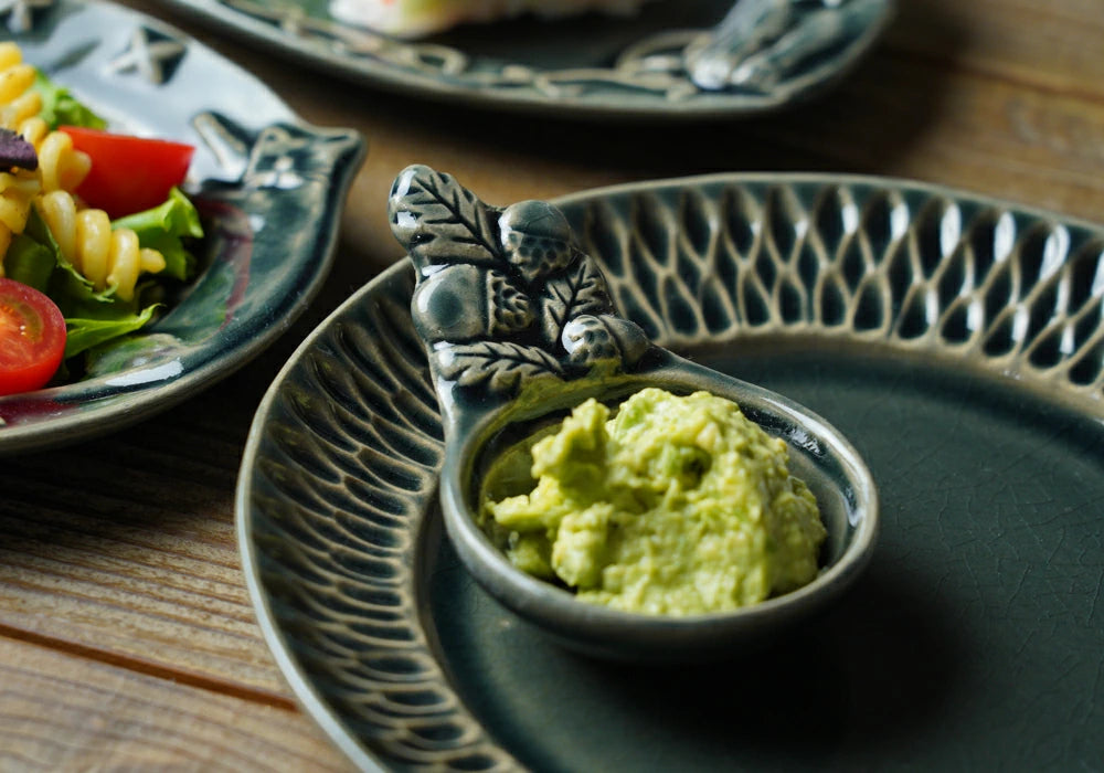 益子燒 橡實造型豆皿