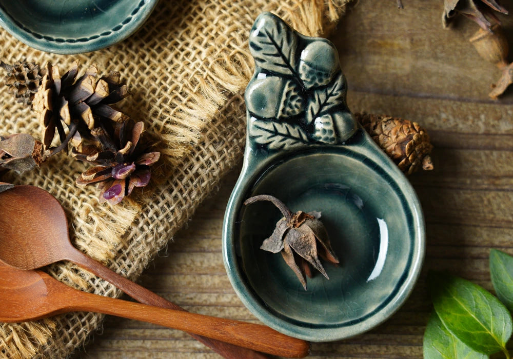 益子燒 橡實造型豆皿