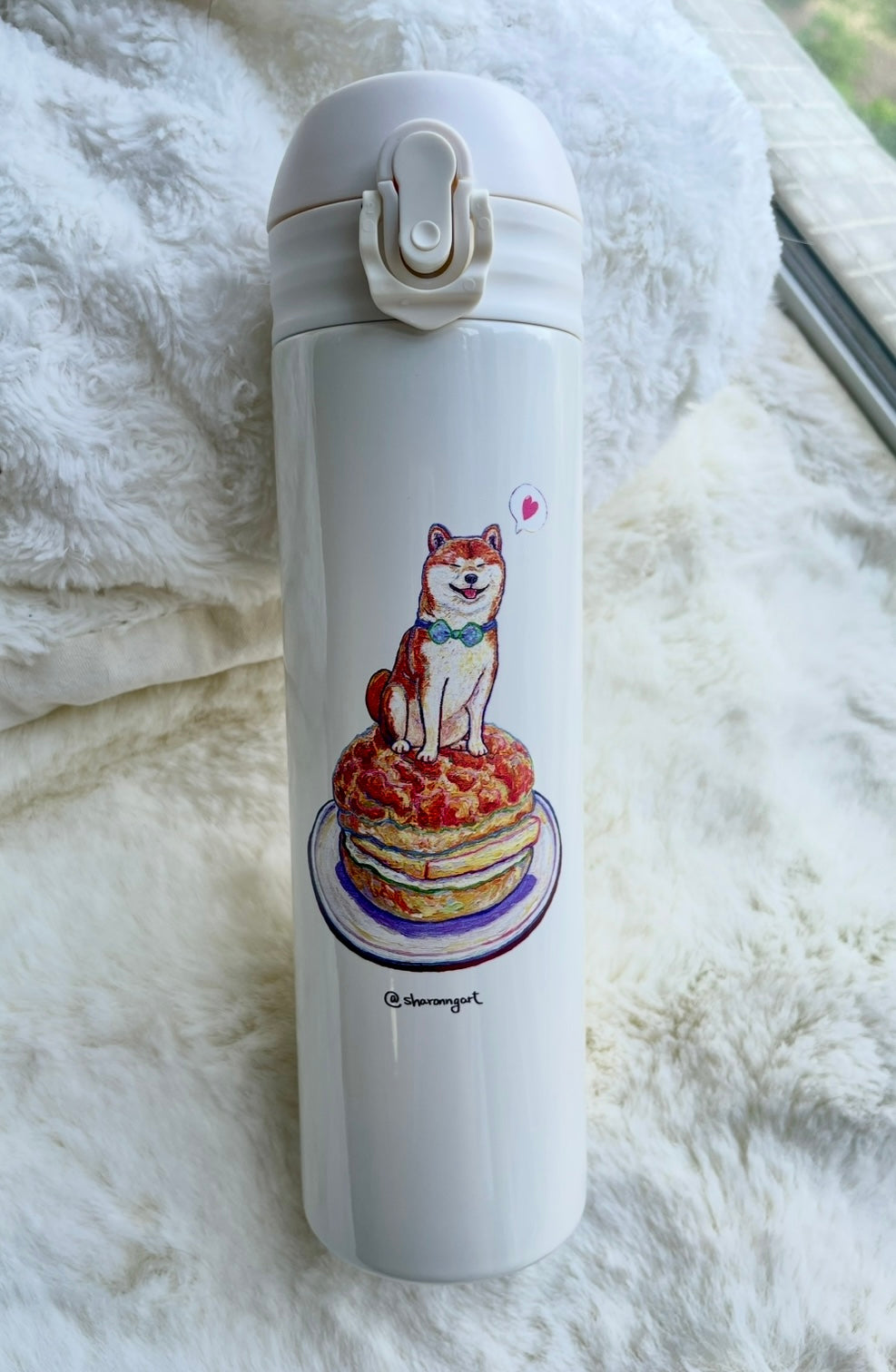 Sharonng Art 狗狗菠蘿油保溫杯