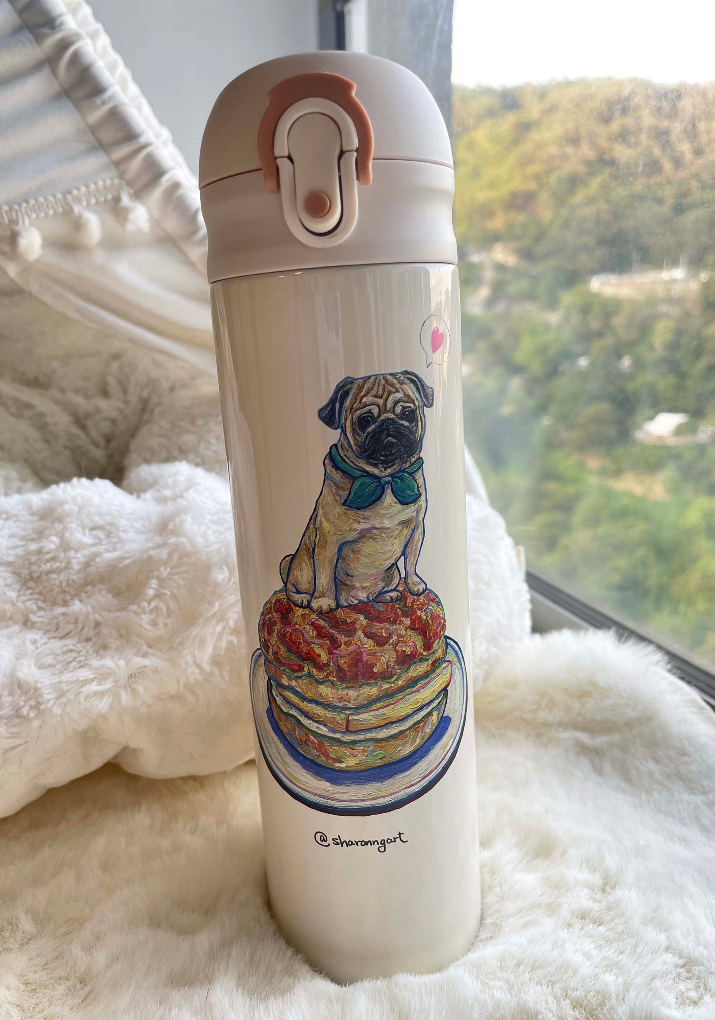 Sharonng Art 狗狗菠蘿油保溫杯