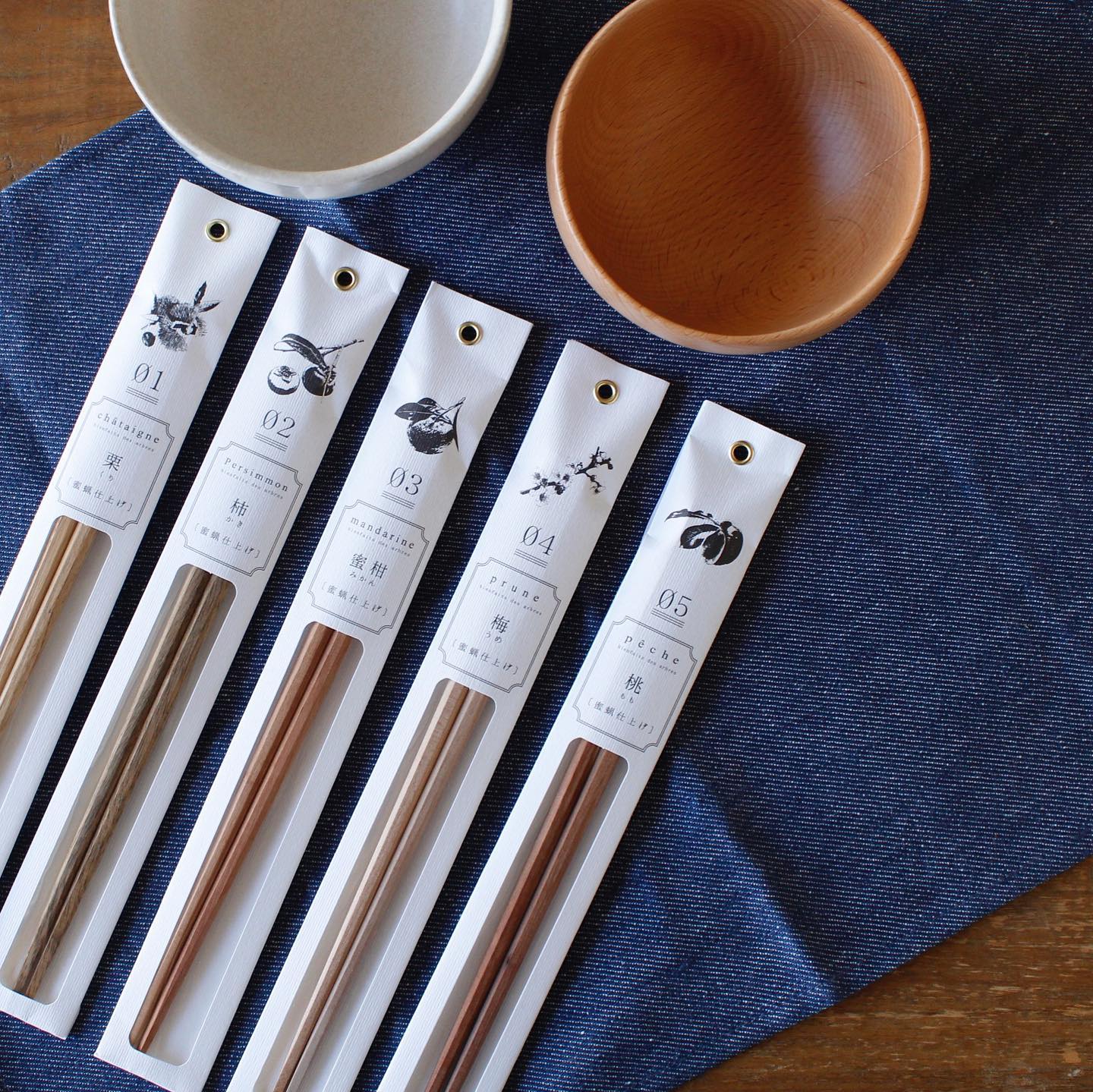 Japanese-made fruit tree log chopsticks