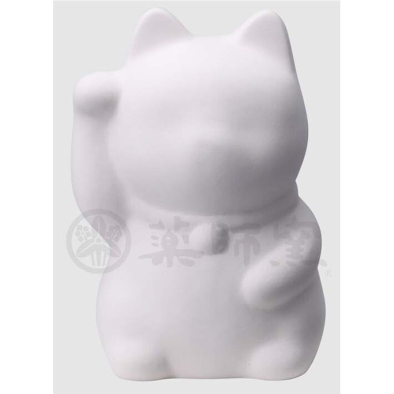 Japanese pure white right hand beckoning cat money box