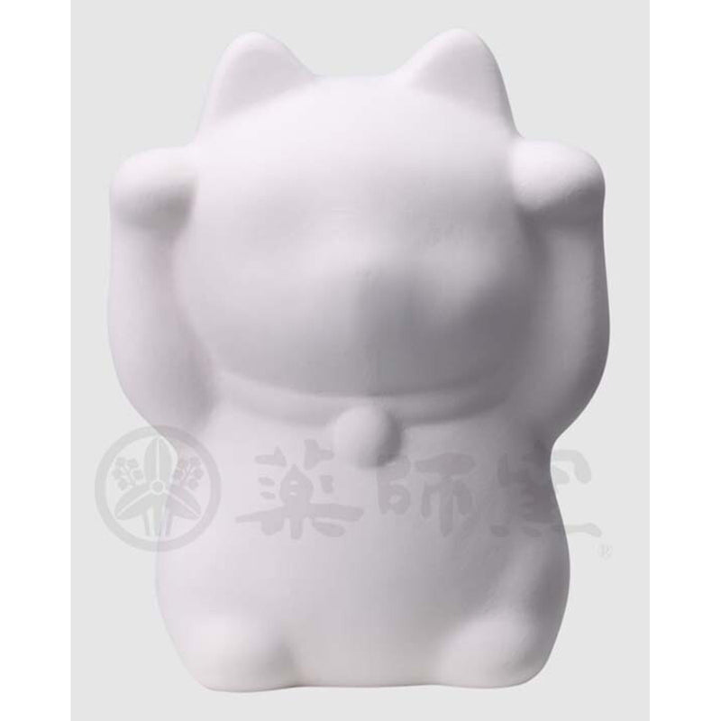 日本纯白双手招财猫钱箱