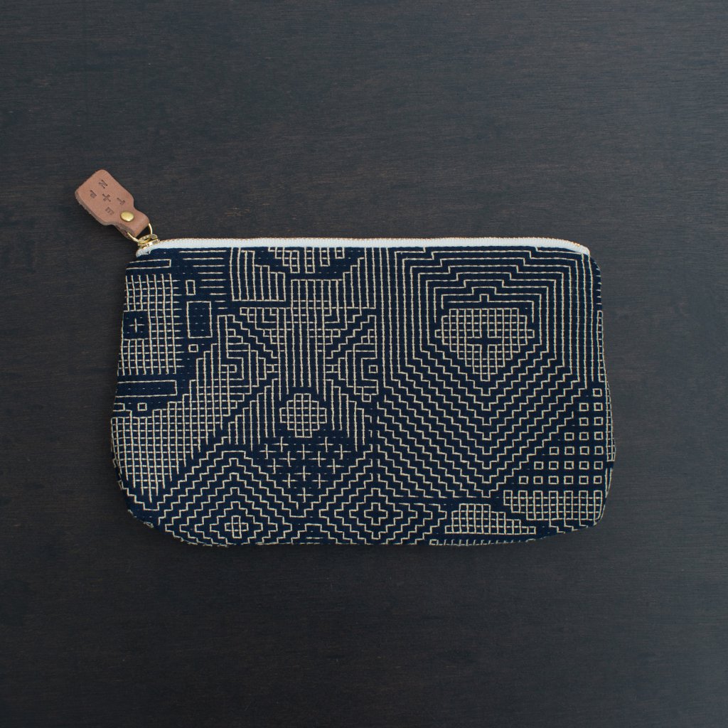 Fukushima Sanwa fabric sashiko woven pouch