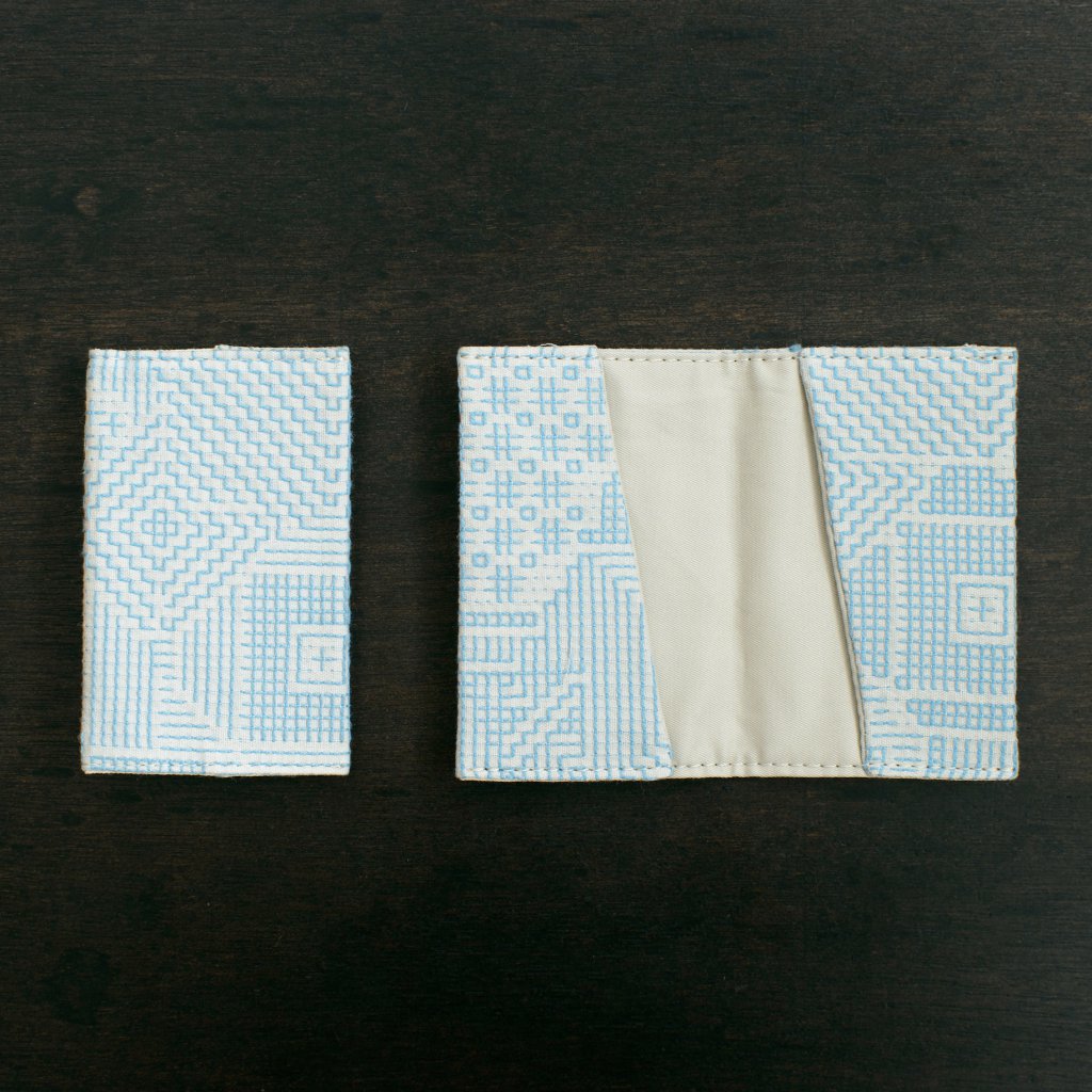 福島三和織物 刺子織卡片夾